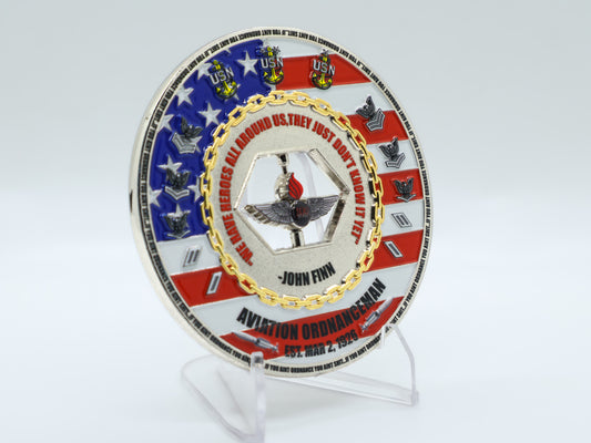 Aviation Ordnanceman Spinner Challenge Coin