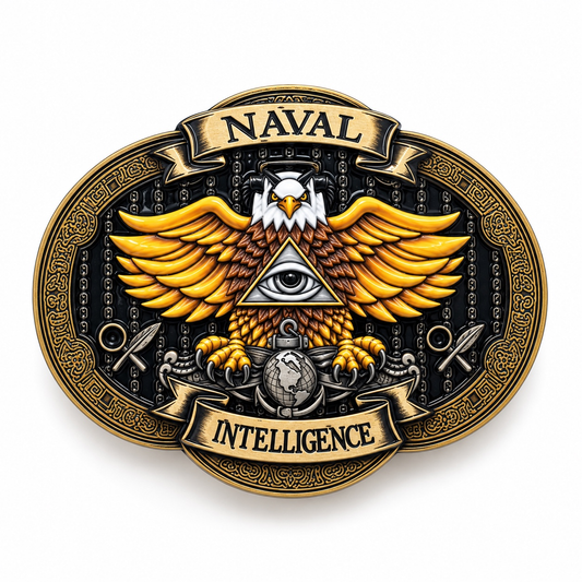 Naval Intelligence belt buckle in gold