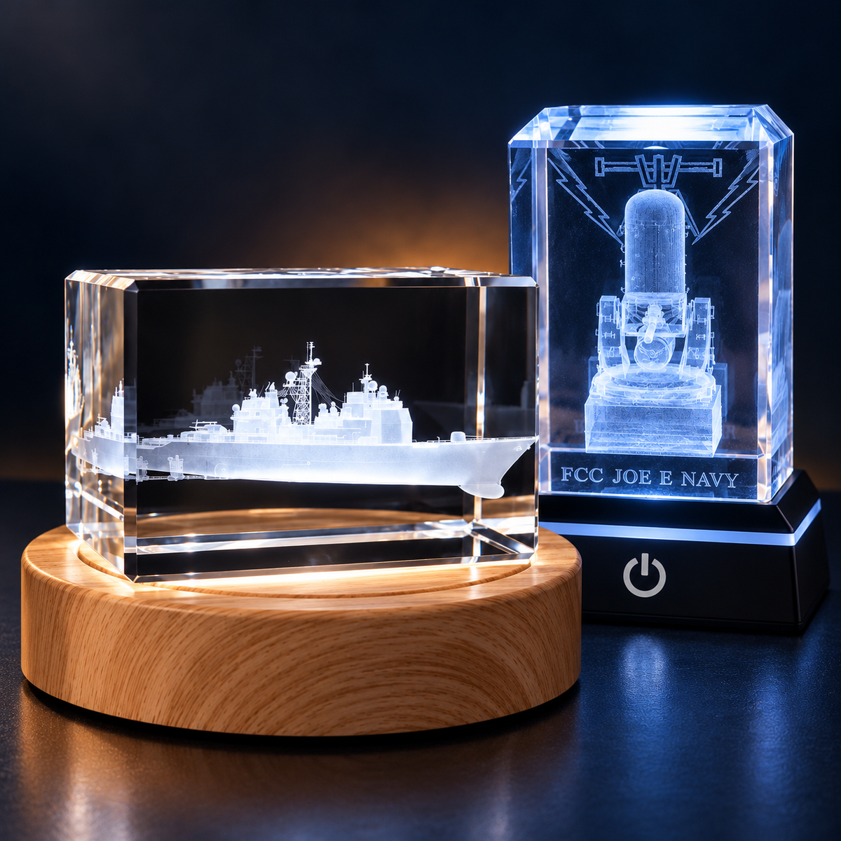 3D Crystal Gifts — Victory By Volume Navy-inspired collection