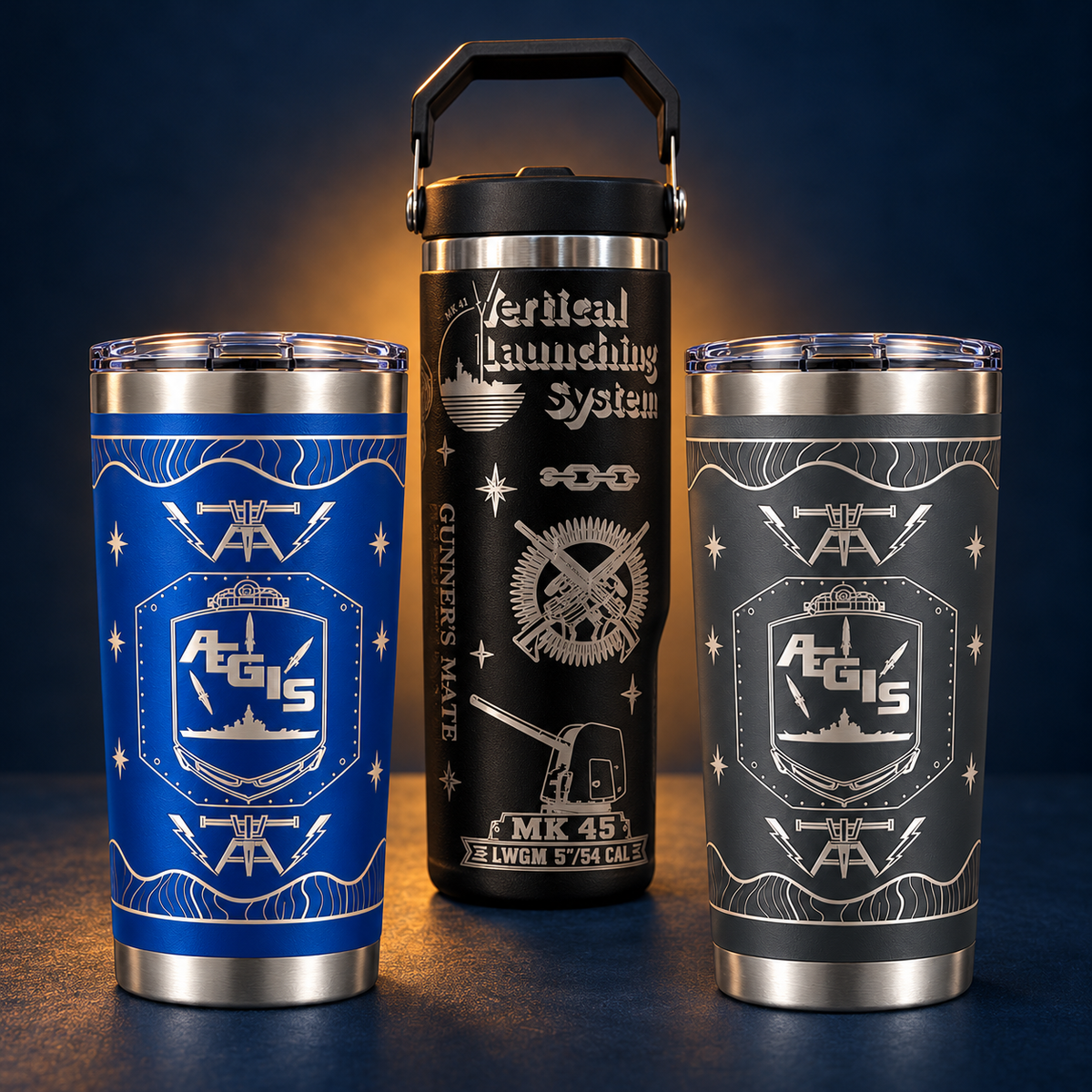 Tumblers & Water Bottles — Victory By Volume Navy-inspired collection