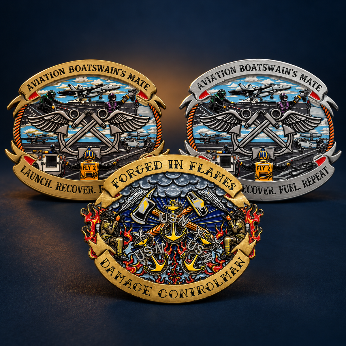 Belt Buckles — Victory By Volume Navy-inspired collection