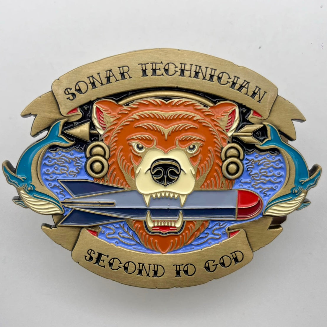 1- Sonar Technician Belt Buckle