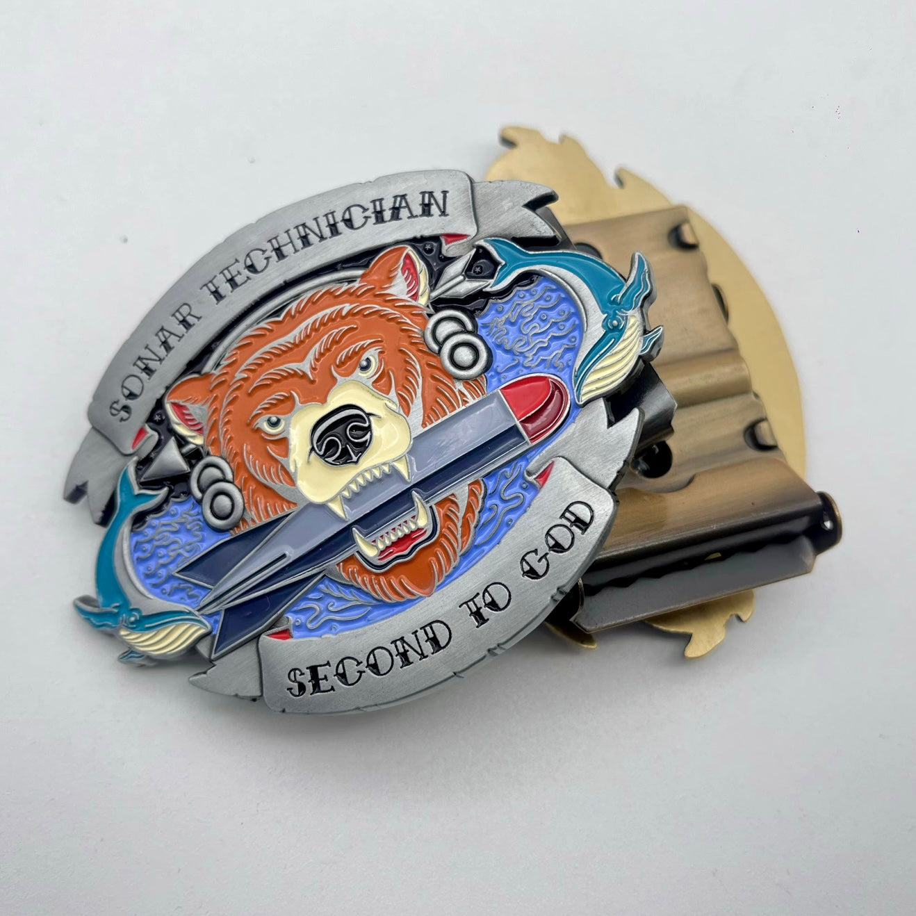 1- Sonar Technician Belt Buckle