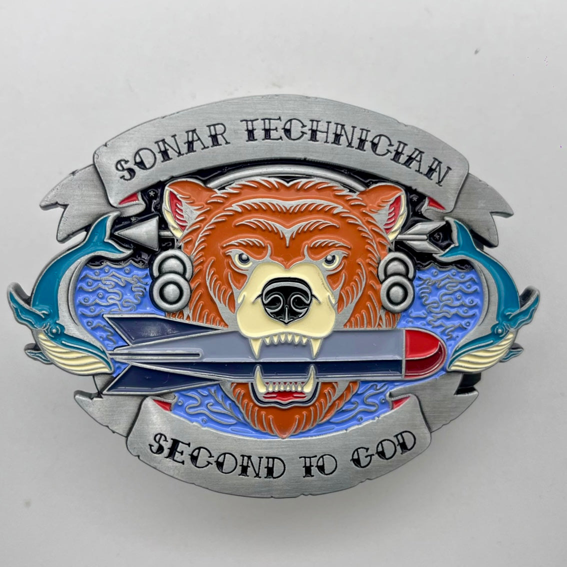 1- Sonar Technician Belt Buckle