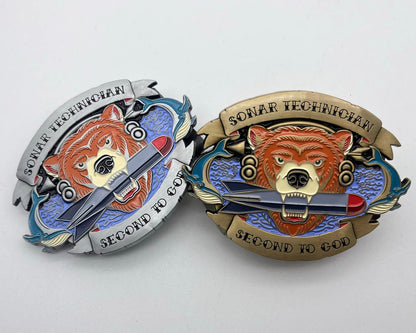 1- Sonar Technician Belt Buckle