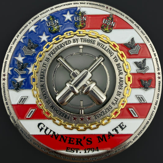 Gunner's Mate Spinner Challenge Coin
