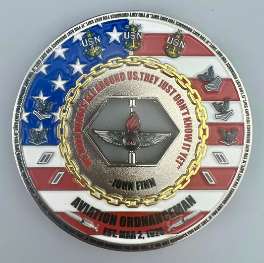 Aviation Ordnanceman Spinner Challenge Coin
