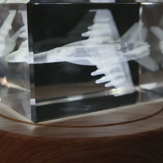 F/A-18 crystal — front detail and rotating perspective