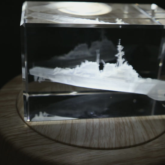 Arleigh Burke-class destroyer crystal — close-up detail