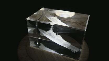 Arleigh Burke-class destroyer crystal — overhead view